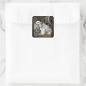 amerikaanse cocker spaniel zittend vierkante sticker (Tas)