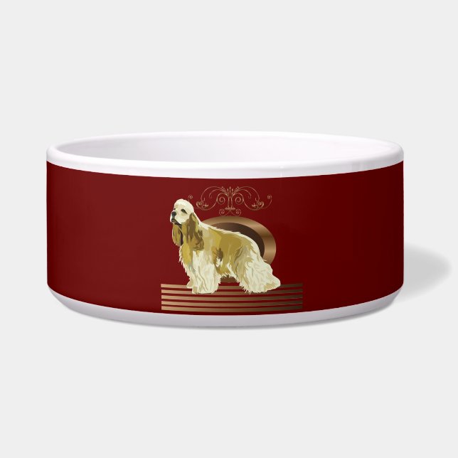 Amerikaanse cockerspaniel voerbakje (Voorkant)