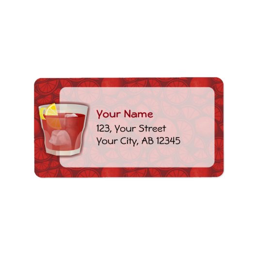 Amerikaanse cocktail etiket (Voorkant)