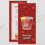 Amerikaanse cocktail kaart (Voorkant / Achterkant)