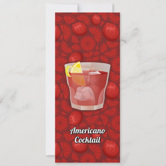 Amerikaanse cocktail kaart (Voorkant)