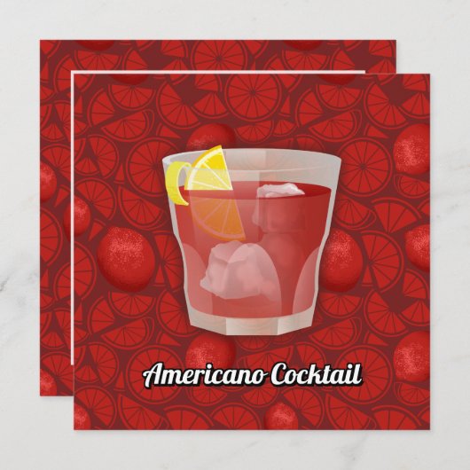 Amerikaanse cocktail kaart (Voorkant / Achterkant)