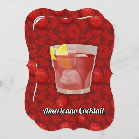 Amerikaanse cocktail kaart (Voorkant / Achterkant)