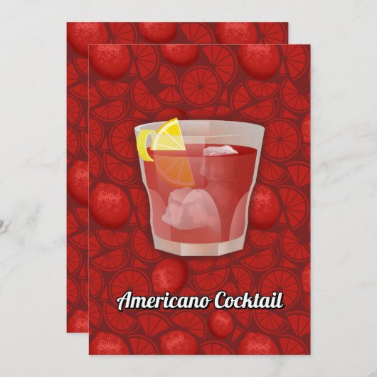 Amerikaanse cocktail kaart (Voorkant / Achterkant)
