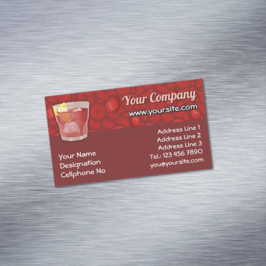 Amerikaanse cocktail magnetisch visitekaartje (Voorbeeld)