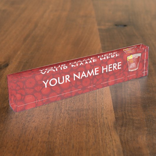 Amerikaanse cocktail naambordje (Zijkant)