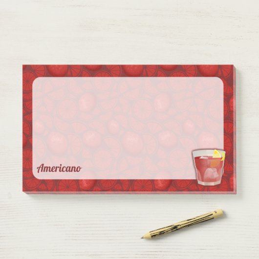 Amerikaanse cocktail post-it® notes (Op bureau)