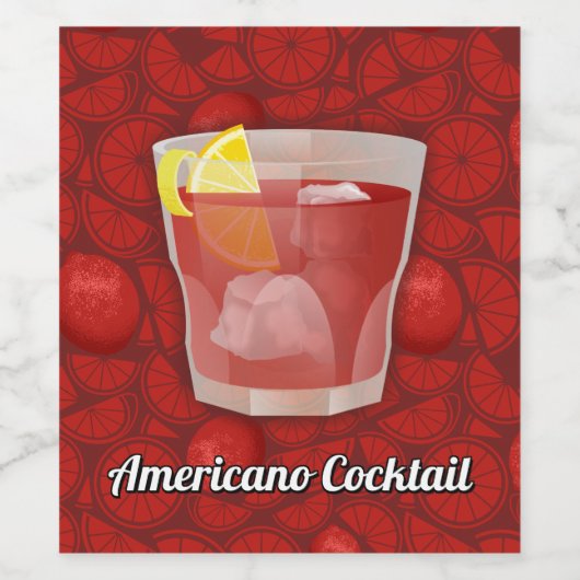 Amerikaanse cocktail wijn etiket (Enkel label)