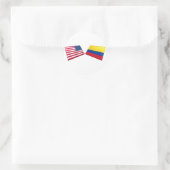 Amerikaanse & Colombiaanse vlaggen Ronde Sticker (Tas)