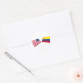 Amerikaanse & Colombiaanse vlaggen Ronde Sticker (Envelop)