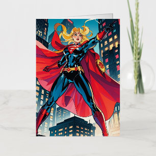 Amerikaanse comics, retro Amerikaanse comics, supe Folie Wenskaart