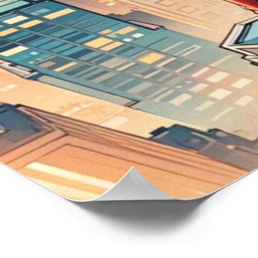 Amerikaanse comics, retro Amerikaanse comics, supe Poster (Hoek)