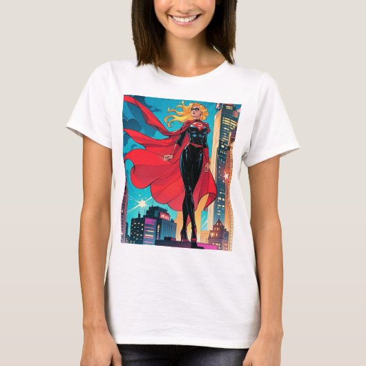Amerikaanse comics, retro Amerikaanse comics, supe T-shirt (Voorkant)