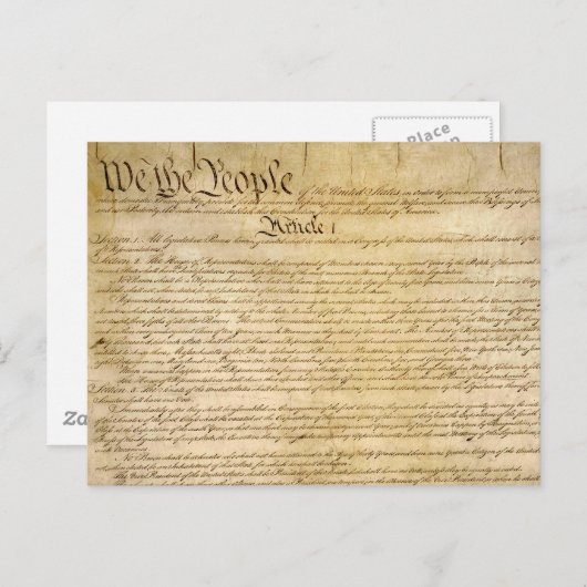 Amerikaanse constitutionele vrijheden - ken uw rec briefkaart (Voorkant / Achterkant)