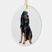 Amerikaanse Coon Hound - Zwart en Lichtbruin Keramisch Ornament (Rechts)