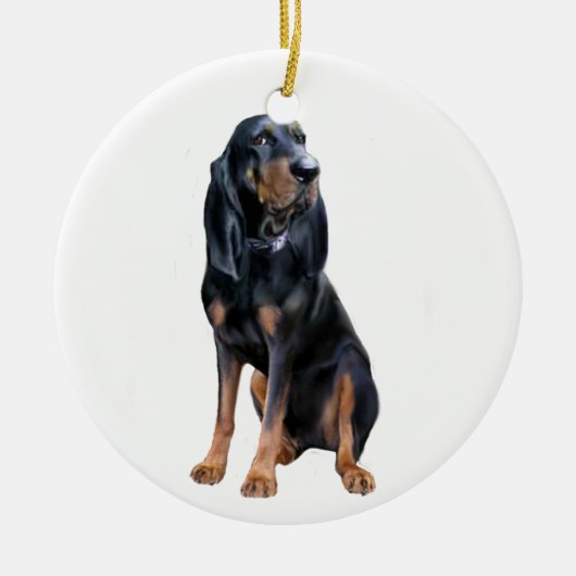 Amerikaanse Coon Hound - Zwart en Lichtbruin Keramisch Ornament (Voorkant)