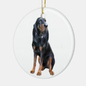 Amerikaanse Coon Hound - Zwart en Lichtbruin Keramisch Ornament (Links)
