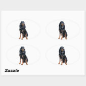 Amerikaanse Coon Hound - Zwart en Lichtbruin Ovale Sticker (Vel)