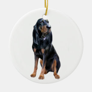 Amerikaanse Coon Hound - Zwart en Tan Keramisch Ornament