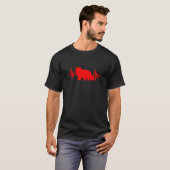 Amerikaanse Coon Kat Hartslag Rood T-shirt (Voorkant volledig)