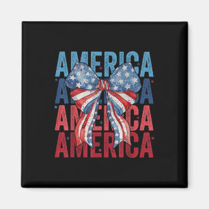 Amerikaanse Coquette Boog Patriottische Vlag Van D Magneet