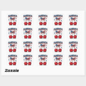 Amerikaanse Coquette Bow Cherry Esthetische Vlag v Vierkante Sticker (Vel)