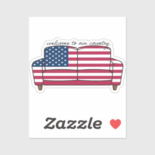 Amerikaanse Couch sticket 2x2 Sticker (Vel)