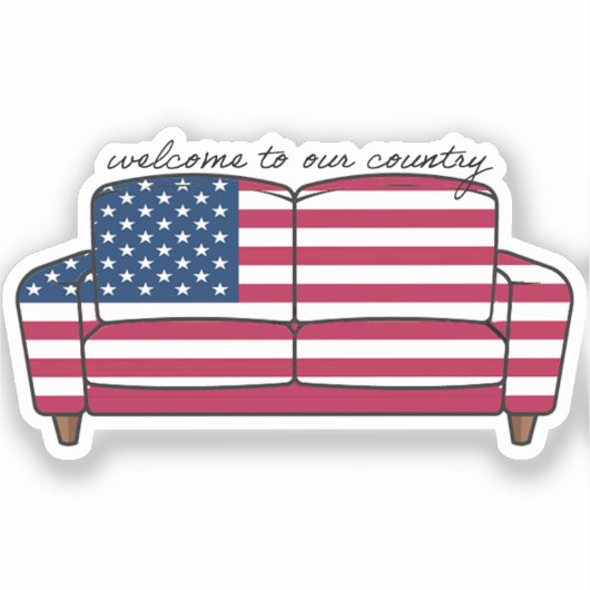 Amerikaanse Couch sticket 2x2 Sticker (Voorkant)