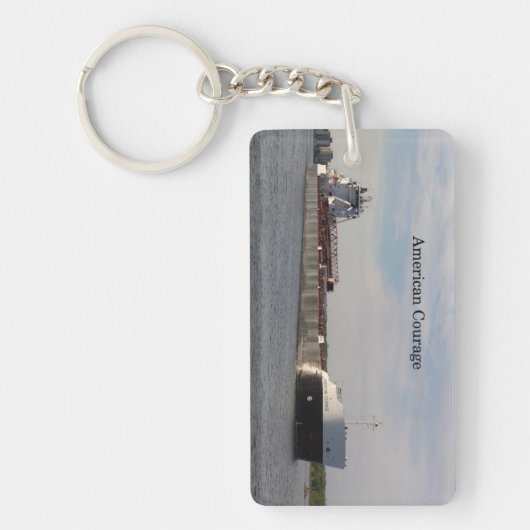 Amerikaanse Courage-rechthoekige sleutelketen Sleutelhanger (Voorkant)
