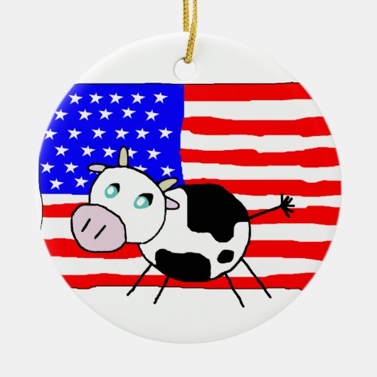 Amerikaanse Cow Ornament (Voorkant)