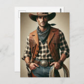 Amerikaanse Cowboy Briefkaart (Voorkant / Achterkant)