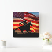 Amerikaanse Cowboy Clock Vierkante Klok (Huis)