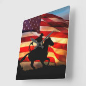 Amerikaanse Cowboy Clock Vierkante Klok (Hoek)
