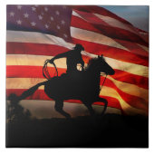 Amerikaanse Cowboy Country Western Horse Tegeltje (Voorkant)