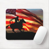 Amerikaanse Cowboy en vlag Muismat (Met muis)