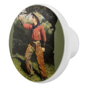 Amerikaanse Cowboy Gunslinger Drawer Pull Keramische Knop (Rechts)