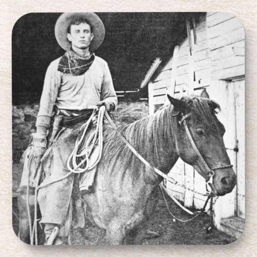 Amerikaanse cowboy in Kansas, c.1880 (foto) Bier Onderzetter (Voorkant)