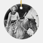 Amerikaanse cowboy in Kansas, c.1880 (foto) Keramisch Ornament (Achterkant)