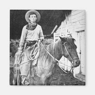 Amerikaanse cowboy in Kansas, c.1880 (foto) Magneet