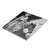 Amerikaanse cowboy in Kansas, c.1880 (foto) Tegeltje (Zijkant)