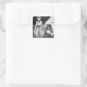 Amerikaanse cowboy in Kansas, c.1880 (foto) Vierkante Sticker (Tas)