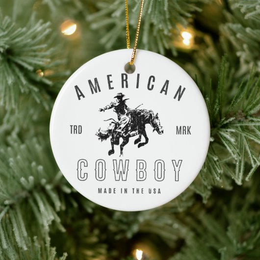 Amerikaanse cowboy - Made in the USA Keramisch Ornament (Boom)