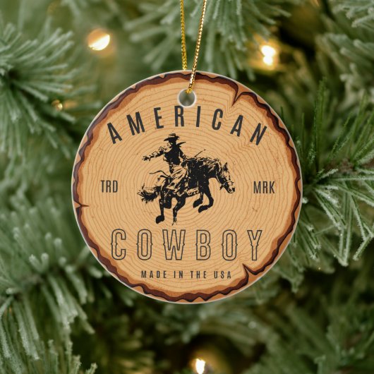 Amerikaanse cowboy - Made in the USA Keramisch Ornament (Boom)