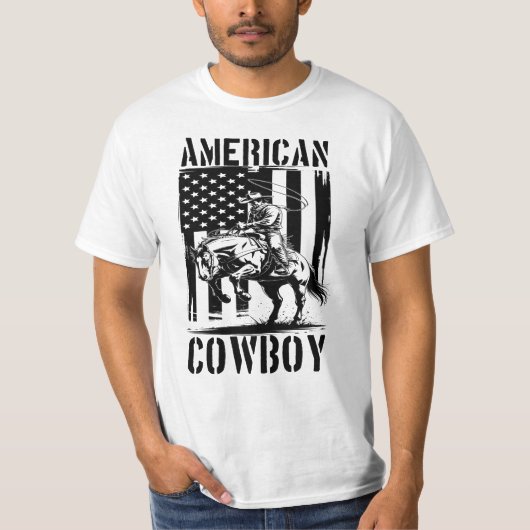 Amerikaanse Cowboy Patriottisch T-shirt (Voorkant)