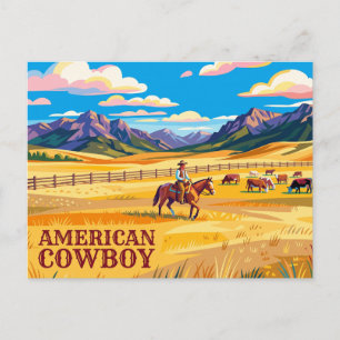 Amerikaanse Cowboy Wyoming Briefkaart
