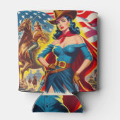 Amerikaanse Cowgirl Pin-up Blikjeskoeler (Achterkant)