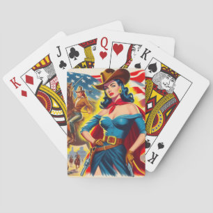 Amerikaanse Cowgirl Pin-up Pokerkaarten