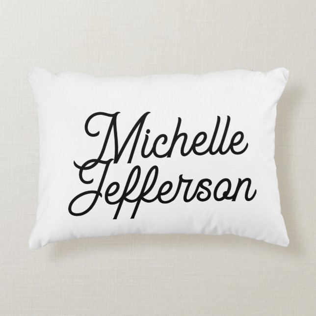 Amerikaanse creatieve trendy witte zwarte kalligra accent kussen (Voorkant)