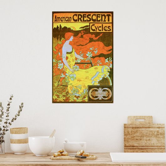 Amerikaanse CRESCENT-fietsen Poster (Keuken)