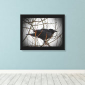 Amerikaanse Crow Canvas Afdruk (Insitu (Houten vloer))